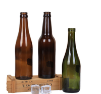 Bouteille de bière en verre en stock, impression sérigraphique ambrée, bouteilles de bière pour boissons alcoolisées, 330 ml, bouchon rond CROWN, bouteille de bière transparente de 250 ml, CQ