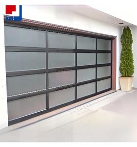 Porte de <span class=keywords><strong>garage</strong></span> sectionnelle moderne en verre trempé de qualité supérieure, cadre en aluminium isolé thermiquement, idéale pour les villas et les applications commerciales - Product Image 3