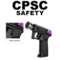 Briquet torche moderne en forme de pistolet, coupe-vent, rechargeable, durable, avec recharge Type-C, au gaz butane, pour barbecue, camping et cuisinière de cuisine