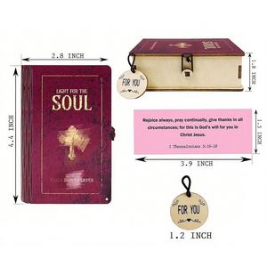 Caja de Tarjetas con Versículos Bíblicos, Caja de Almacenamiento de Versículos Bíblicos de Madera, Organizador Portátil de Inspiración Diaria, Versículos de Oración para Navidad - Product Image 4