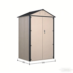Caseta de Almacenamiento de Acero para Jardín, Armario Exterior Resistente a la Intemperie, Garaje Independiente Tipo Lean-to para Patio o Taller - Product Image 1