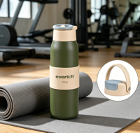Bouteille d'eau en acier inoxydable 304 à double paroi, tasse isotherme sous vide avec couvercle à paille magnétique pour la gym et le sport, compatible MagSafe