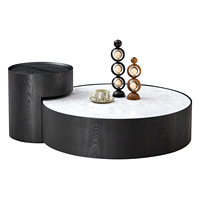 Table basse de luxe en bois de style italien, moderne, réglable en hauteur, avec finition peinture dégradée, ensemble de table centrale, mobilier de maison