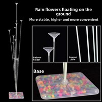 Nouvel ensemble de colonnes flottantes transparentes en plastique pour ballons, idéal pour les anniversaires, banquets, événements sportifs, décoration de fête avec base colorée