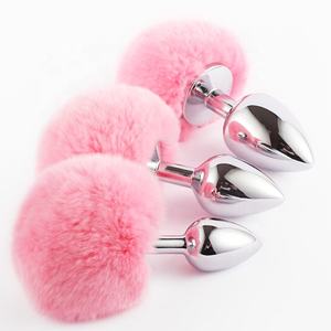 Plug Anale in Metallo con 10 Colori per un Divertimento Sexy, Plug Anale a <span class=keywords><strong>Coda</strong></span> <span class=keywords><strong>di</strong></span> <span class=keywords><strong>Coniglio</strong></span> in Metallo Rosa con Fiocco, Butt Plug con <span class=keywords><strong>Coda</strong></span> - Product Image 2