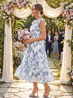 Robe longue vintage personnalisée OEM ODM pour femme, à motif floral, manches à volants, poches, silhouette trapèze, décoration smockée, décontractée pour les vacances