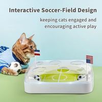 Jouet de terrain de football intelligent 3 en 1 pour chat avec capteur de mouvement, balle roulante automatique et herbe à chat pour l'exercice des chats d'intérieur