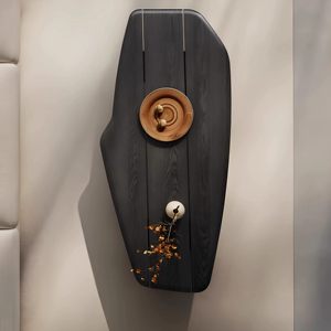 <span class=keywords><strong>Tavolino</strong></span> da Caffè in Legno Massello <span class=keywords><strong>Nero</strong></span> Wabi-Sabi, Design Minimalista Italiano, Tavolo Basso Irregolare di Design, Arredamento Portatile per Soggiorno Piccolo - Product Image 3