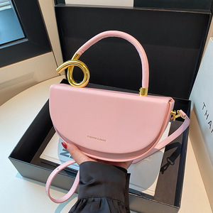 Nuova Borsa a <span class=keywords><strong>Tracolla</strong></span> Semicircolare alla Moda, Versatile Borsa a Spalla da Donna di Alta Qualità con Manico Speciale - Product Image 1