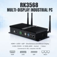 Pengontrol Tampilan Komersial LVDS EDP Multi Layar 4K Decode Dual GbE Quad Core A55 Android RK3568 Mini PC Industri