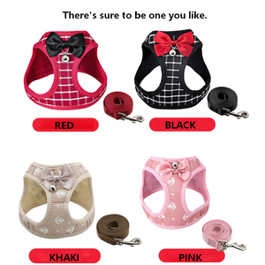 Gentleman Style Dog/Cat Harness and Leash Set Breathable Mesh Vest with Tie Breathable Polyester Mesh Gentleman Design - Product Image 4