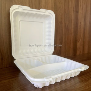Contenedores de Poliestireno Expandido de 9x9x3 con 3 Compartimentos, Alternativa a los Envases MFPP, Tipo Concha, Negros, para Comida Mexicana para Llevar, Lonchera - Product Image 6
