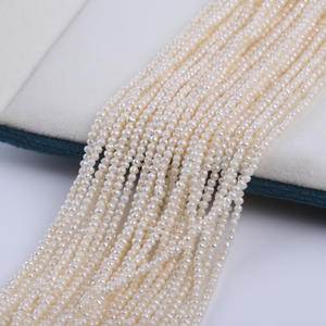 Perlas Sueltas de Agua Dulce Naturales, Blancas, Casi Redondas, de 40 mm, 2-2,2 mm, para Bisutería DIY al por Mayor - Product Image 3