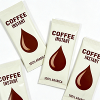 Sachets personnalisés avec logo imprimé pour café en poudre, boisson énergisante, thé en poudre – Emballage scellé à l'arrière en feuille d'aluminium