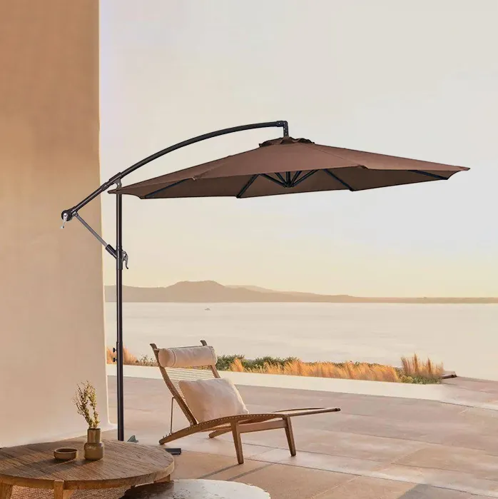 Toptan lüks mobilya socle rüya veranda güneş güneş şemsiye veranda şemsiye güneş ağır Metal karton özel Logo Modern