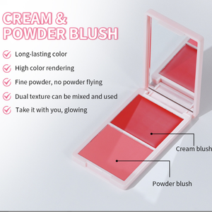 ลดราคาสุดคุ้ม! บลัชออน 2 in 1 เนื้อครีมและแป้ง 5 สี ไฮไลท์เตอร์ บลัชออน คอนทัวร์ พาเลท - Product Image 2