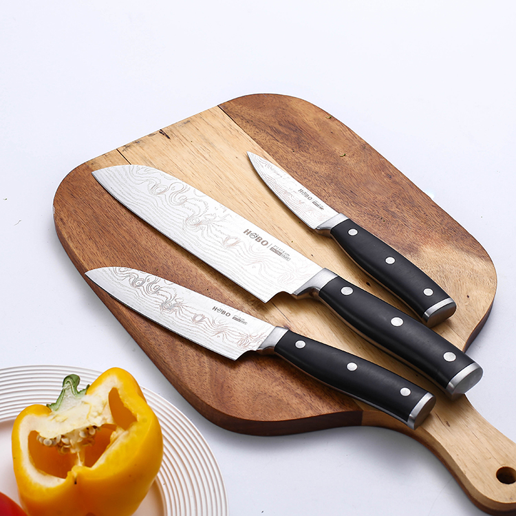 Amazon hot 5 pieces knives top quality japanese german 2cr13 paring slicer santoku chef kitchen knife set with gift box