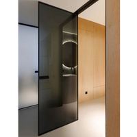 Porte cachée populaire avec charnières invisibles, qualité luxe, résistante à la corrosion, étanche, portes intérieures en aluminium et verre