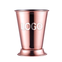 Custom Silver Rose Gold Mint Julep Cup Mule Tazas de cobre logo Acero inoxidable Whisky Cerveza Mojito Tazas