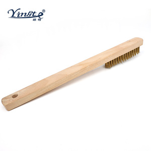 Yinste Copper Wire Shoe <b>Brush</b> Long Handle <b>Suede</b> Care Cleaning Tool - Product Image 1