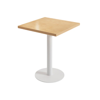 Table de restaurant commerciale carrée avec plateau en contreplaqué traditionnel et base en métal