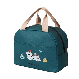 Sac à déjeuner isotherme à motif de chien porte-bonheur pour étudiants et employés de bureau, avec poches, en PU, fermeture éclair - Product Image 4