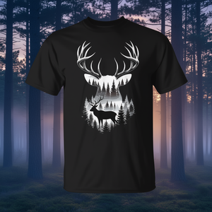 T-shirt Silhouette de cerf, forêt, faune, animalier, pour les amoureux des animaux - Product Image 3