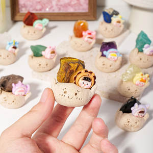 Ornement en cristal naturel en gros, <span class=keywords><strong>petit</strong></span> Dou Ding, 12 signes du zodiaque, spécimen minéral brut, décoration de bureau pour la richesse et l'espace de travail - Product Image 3