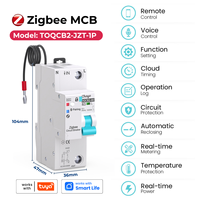 Disjoncteur intelligent 1P Tuya Zigbee 145-230V sur rail DIN, mini disjoncteur 63A, produits Smart Life, protection contre les surintensités Chayo