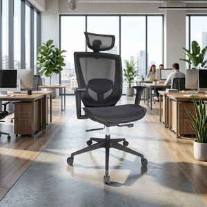 Silla giratoria de oficina para sala de reuniones, sillón de trabajo de malla - Product Image 1