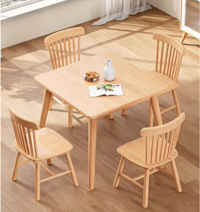 Tables et <span class=keywords><strong>chaises</strong></span> <span class=keywords><strong>de</strong></span> salle à manger en <span class=keywords><strong>bois</strong></span> massif <span class=keywords><strong>de</strong></span> style moderne, ensemble simple et <span class=keywords><strong>naturel</strong></span> en <span class=keywords><strong>bois</strong></span> avec 1 table et <span class=keywords><strong>4</strong></span> <span class=keywords><strong>chaises</strong></span> pour salon et salle à manger - Product Image 2