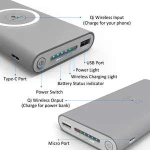 Banco de Energía Inalámbrico de Alta Calidad con Carga Rápida de 20000mAh, Cargador Portátil <span class=keywords><strong>para</strong></span> Teléfono Móvil, <span class=keywords><strong>Batería</strong></span> <span class=keywords><strong>Externa</strong></span> <span class=keywords><strong>para</strong></span> iPhone - Product Image 3