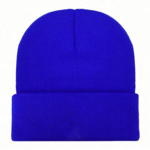 100% Acrylic Solid Color Plain Knitted Beanie Hat with Custom Logo Embroidery Wholesale From Manufacturers - Product Image 3