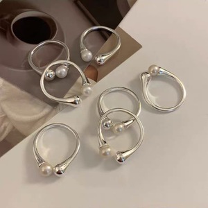 S925 Sterling Silver Pearl <b>Open</b> <b>Ring</b> Minimalist Index Finger Jewelry For Women Gift - Product Image 2
