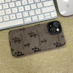 เคสโทรศัพท์มือถือ iPhone 17 Pro Max ลายกากบาทโครเมียมฮาร์ทส์ สีดำ ดีไซน์หนังกลับ ป้องกันการกระแทก ใช้ได้กับ iPhone 16 15 14 13 11 XS 7 8 - Product Image 2
