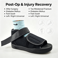 Chaussures orthopédiques post-opératoires amovibles avec protection des orteils, respirantes, unisexe, semelle EVA, usage hospitalier/clinique, fermeture auto-agrippante, maille 3D aérée