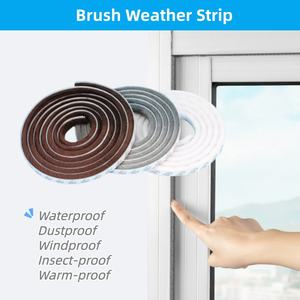 Aluminium deurdorpellijsten deurafdichting trip seal 3m zelfklevende borstel weerstrip stapel weerstrip borstel - Product Image 2