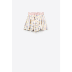 Pantaloncini fluidi a quadri con coulisse in vita multicolore - Product Image 4