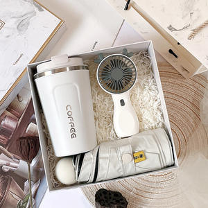 Coffret cadeau d'affaires de luxe pour Noël Saint Valentin comprenant une tasse à café parapluie d'été avec mini ventilateur Autres cadeaux d'entreprise - Product Image 3