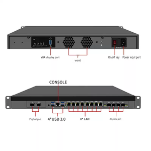 Serveur réseau BKHD C612 1U en rack avec processeur Xeon E5, 8 ports LAN 2.5G, option 10G SFP+, double M2 NVMe - Product Image 3