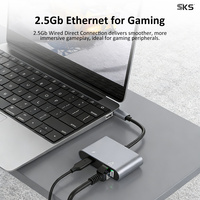 Adaptor Ethernet RJ45 2.5G Tipe C Port Pengisi Daya PD Laptop MacBook iPad Ponsel Android Hub USB-C Portabel Berkecepatan Tinggi untuk Printer