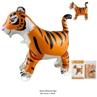 Ballon en aluminium en forme d'animal debout, ballon animalier ambulant avec roues pour fête d'enfants, jouet, baby shower, thème anniversaire enfant