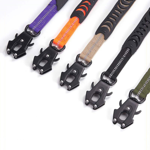 مبيع بالجملة نايلون عاكس ناعم مقبض مرن حبل بنجي معدني مشبك ضفدع حزام الأمان يؤدي الكلب - Product Image 4