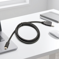 Cable USB 2.0 Tipo A 4P Macho a Mini USB Tipo B 5P Macho con UL2725 28AWG*1P+24AWG*2C+ADB, Revestimiento de PVC Negro, L=1M