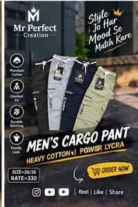 Pantalones Cargo de Algodón con Diseño de Seis Bolsillos Utilitarios, Cintura Elástica con Cordón Ajustable y Bolsillos Funcionales - Product Image 4