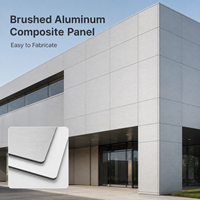 Panneau composite en aluminium brossé revêtu de PVDF 4x8, panneau composite en aluminium A2 résistant au feu, respectueux de l'environnement pour la façade de bâtiment, mur-rideau