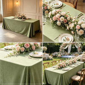 ANNIELU Tovaglia Moderna Personalizzata in Velluto Opaco Rettangolare <span class=keywords><strong>Verde</strong></span> per Eventi, Matrimoni e Decorazioni per Feste - Product Image 5