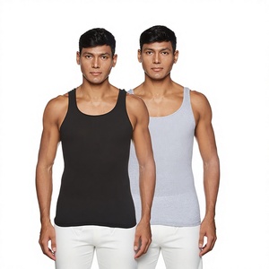 Camiseta sin mangas de algodón transpirable estilo vintage para hombre, tejida, sin mangas, al por mayor, lista para enviar, con logo personalizado - Product Image 1