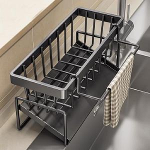 Escurridor de Platos Metálico Rectangular Multifuncional para Fregadero, Soporte para Grifo, Organizador de Cocina - Product Image 1