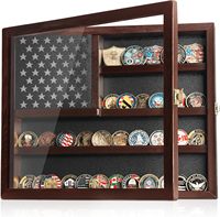 Organisateur de pièces de monnaie verrouillable personnalisé, boîte de collection de pièces de monnaie multi-niveaux, présentoir mural en bois pour pièces de monnaie de collection, cadeau pour les vétérans